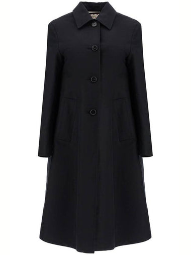 minimalist black cotton raincoat for women - MARNI - BALAAN 1