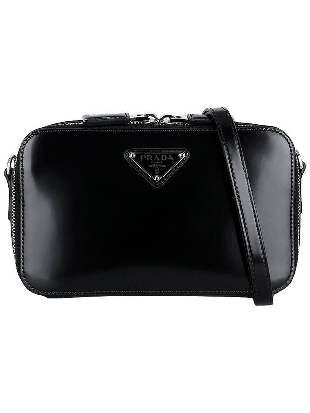 Brique Brushed Leather Messenger Bag Black - PRADA - BALAAN 3