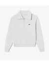 Women's Half Zip Up Sweater Cream - LACOSTE - BALAAN 2