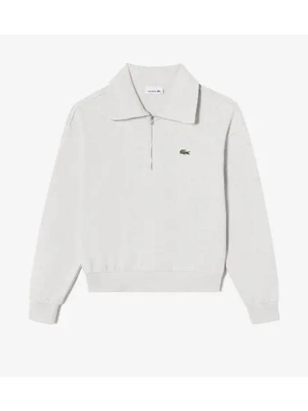 Women's Half Zip Up Sweater Cream - LACOSTE - BALAAN 2