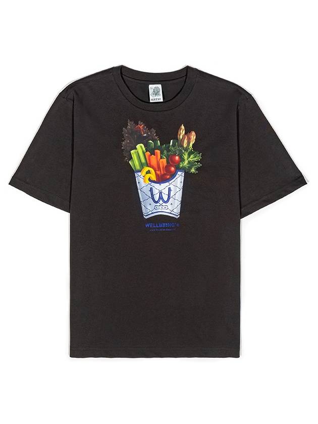 Men's Slow Food Short Sleeve T-Shirt Charcoal I2ST03BK - IOEDLE - BALAAN 3