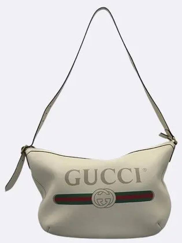 523588 Ivory leather printing hobo shoulder bag and crossbag - GUCCI - BALAAN 3