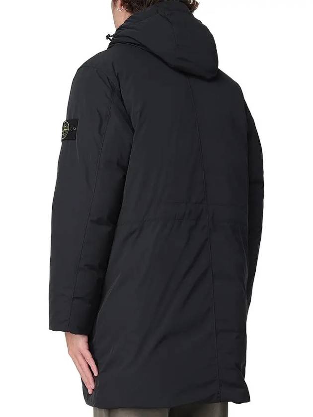 Polyester Micro Twill Long Down Parka Black - STONE ISLAND - BALAAN 3