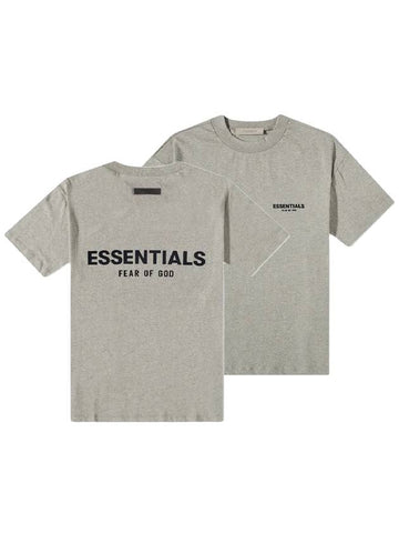 Fear of God Essentials Back Logo Short Sleeve TShirt Dark Oatmeal Jean Gray - FEAR OF GOD ESSENTIALS - BALAAN 1