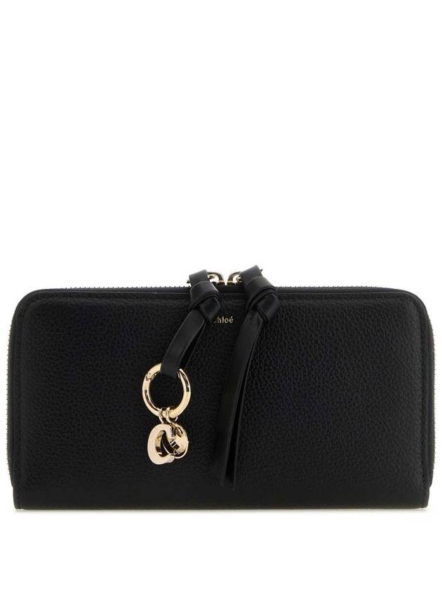 Alphabet Charm Grain Leather Long Wallet Black - CHLOE - BALAAN 2