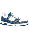 LV Trainer Monogram Low Top SneakersWhite Blue - LOUIS VUITTON - BALAAN 1