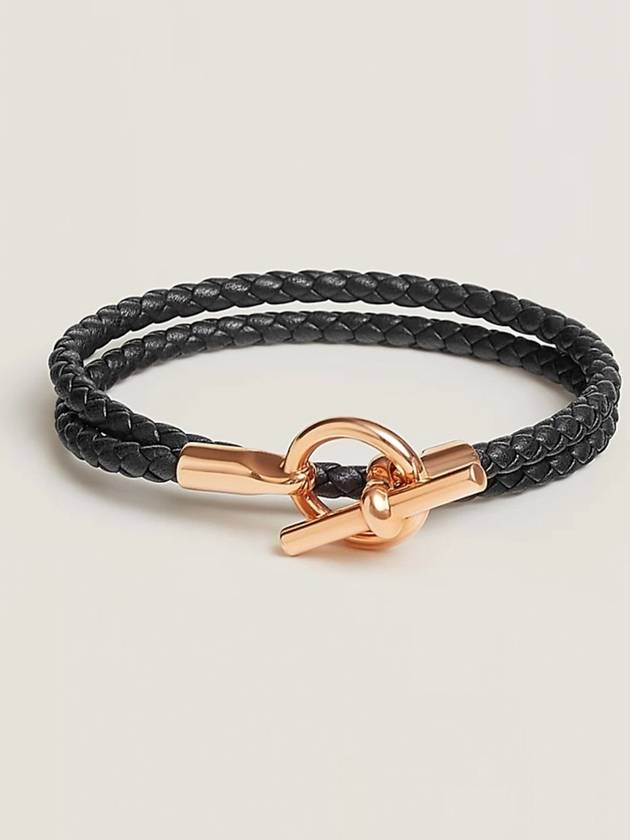 Glennan Double Tour Bracelet Noir Rose Gold - HERMES - BALAAN 2