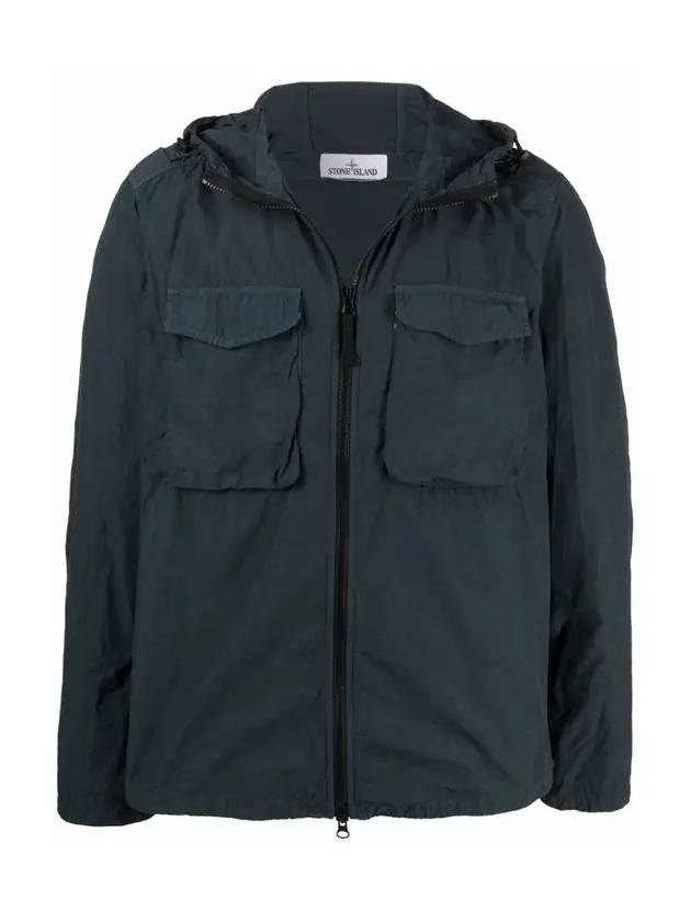 shoulder wappen patch Naslan hooded jacket navy - STONE ISLAND - BALAAN 3