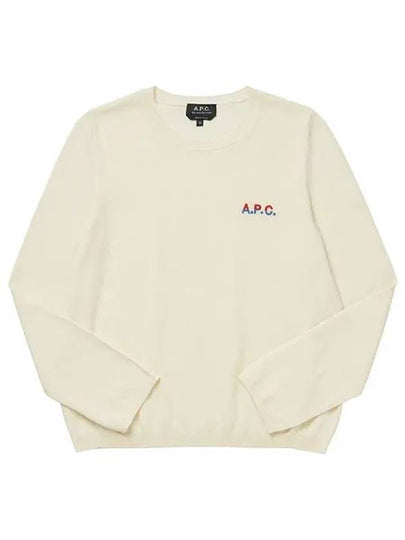 Embroidered Logo Knit Top Ivory - A.P.C. - BALAAN 2