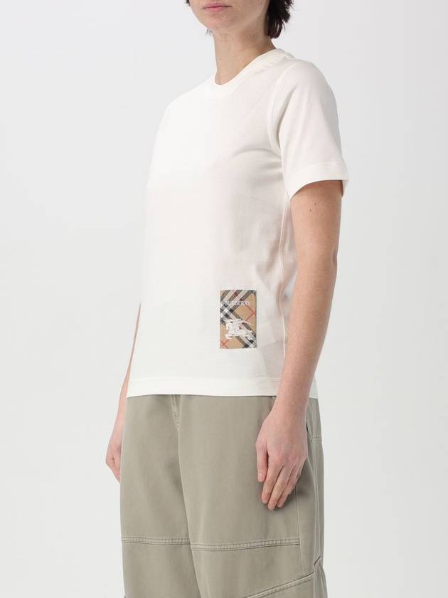 Check Label Short Sleeve T-Shirt Chalk - BURBERRY - BALAAN 5