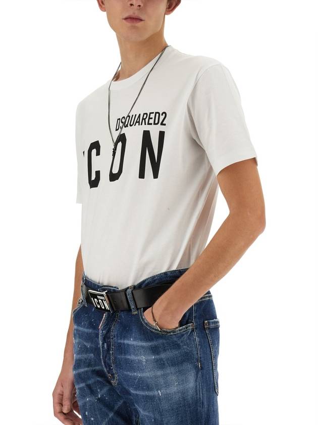 Men's Icon Short Sleeve T-Shirt White - DSQUARED2 - BALAAN 5