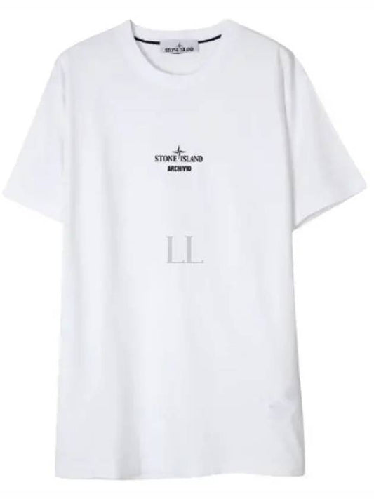 Archivio Project Lino Watro Cotton Jersey Short Sleeve T-Shirt White - STONE ISLAND - BALAAN 2