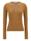 Urlo V-Neck Knit Top Beige - MAX MARA - BALAAN 2