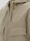 Cotton Twill Stretch Hooded Jacket Beige - STONE ISLAND - BALAAN 4