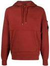 Brushed Emerized Diagonal Fleece Lens Hoodie Red - CP COMPANY - BALAAN 2