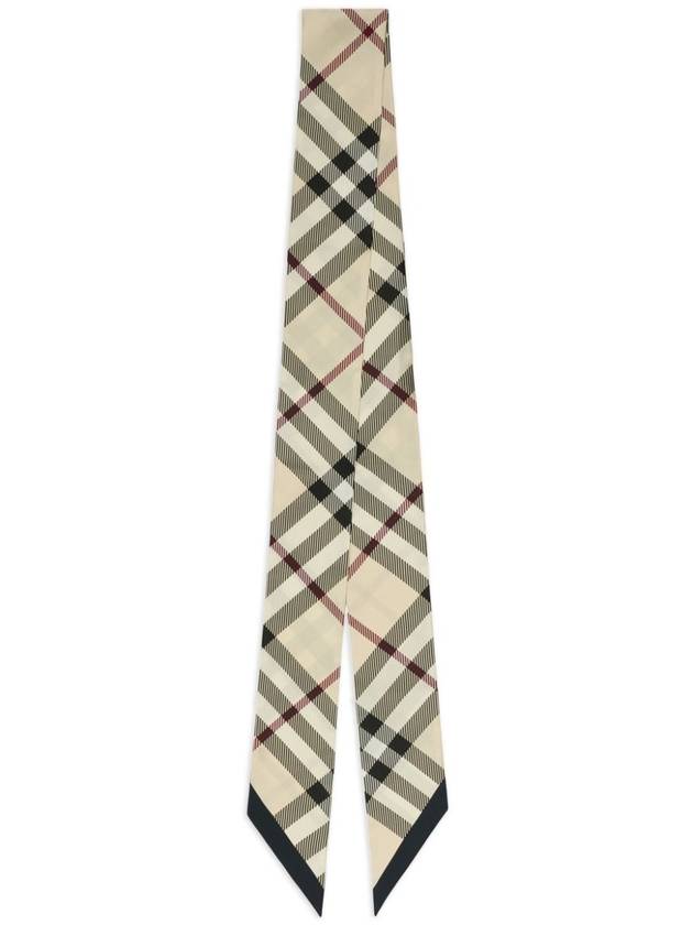 Skinny Check Silk Scarf Beige - BURBERRY - BALAAN 2