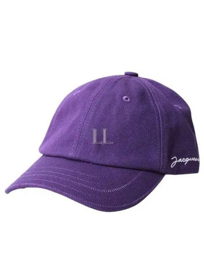 La Caskette Embroidered Logo Cotton Ball Cap Purple - JACQUEMUS - BALAAN 2