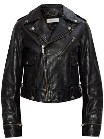 Golden Goose Leather Biker Jacket, Women's, Black - GOLDEN GOOSE - BALAAN 1