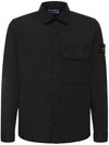 Men's Wappen Patch Long Sleeve Shirt Black - STONE ISLAND - BALAAN 1