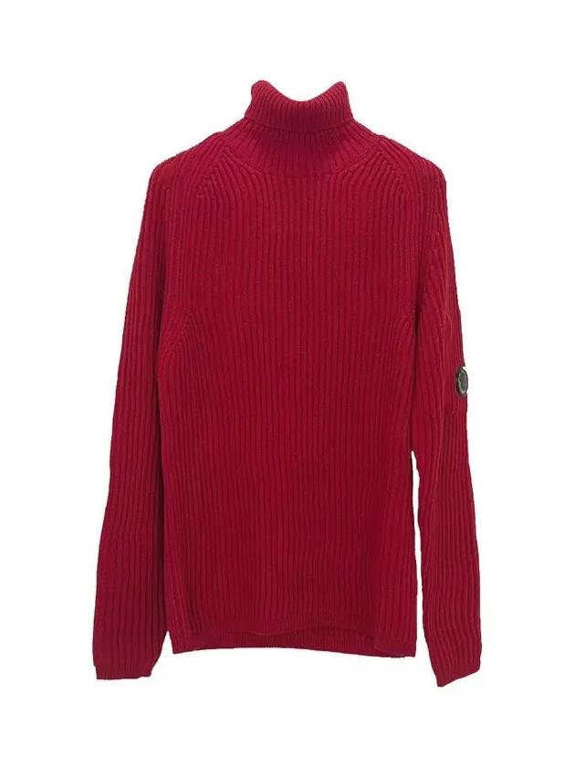 Men's Lens Wappen Wool Turtleneck Red - CP COMPANY - BALAAN 3