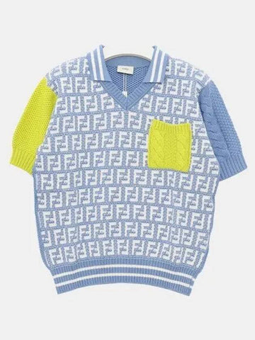 Kids FF Logo All over Pocket Short Sleeve Boys PK Knit JMG096 AMHC F1JKV 12A 271595 1044133 - FENDI - BALAAN 1