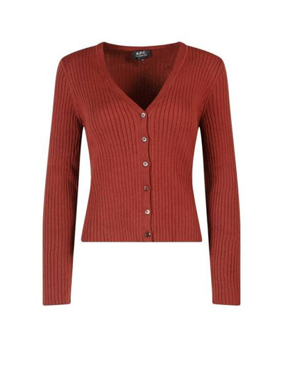 Shanya Cotton Cardigan Burgundy - A.P.C. - BALAAN 2