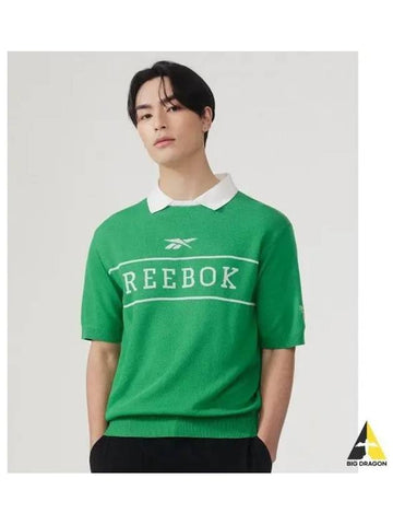 Vector short sleeve knit collar tie green - REEBOK - BALAAN 1