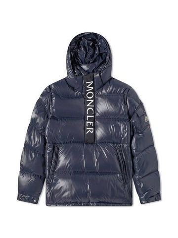 Men's Mori Half Zip Up Anorak Down Padding Navy - MONCLER - BALAAN 1