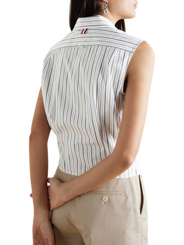 striped sleeveless poplin shirt FLL173AF0620 - THOM BROWNE - BALAAN 4