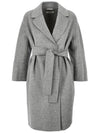 ARONA Belted Wool Coat Gray Melange 2390111031 070 - MAX MARA - BALAAN 1