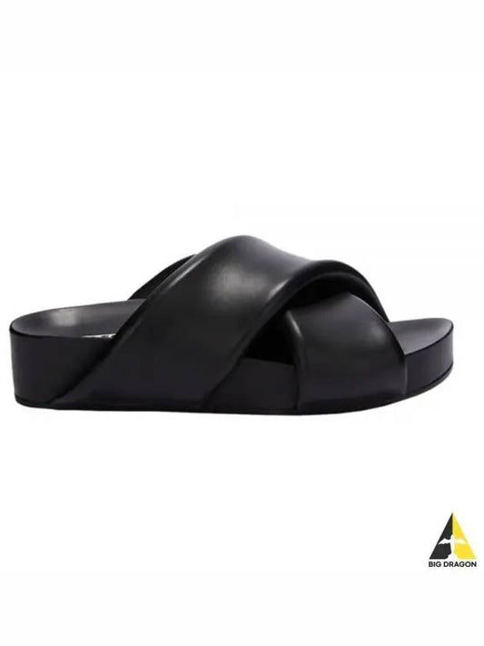 Women's Padded Cross Strap Slippers Black - JIL SANDER - BALAAN 2