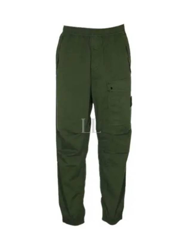 Logo Twill Cotton Cargo Track Pants Musk Green - STONE ISLAND - BALAAN 2