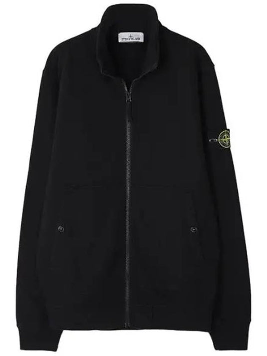 Brushed cotton fleece zip up sweatshirt regular fit men - STONE ISLAND - BALAAN 1