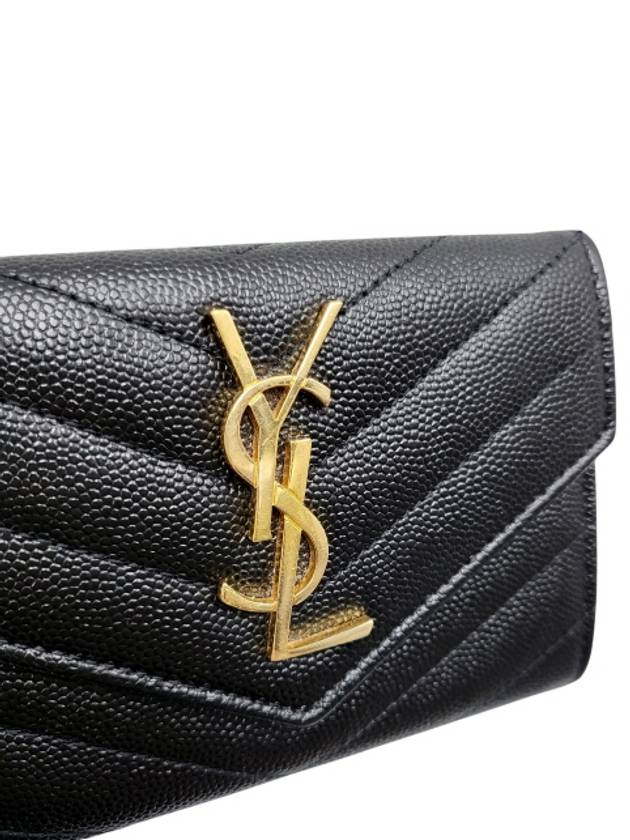 414404 Envelope gold monogram card and business holder - SAINT LAURENT - BALAAN 5