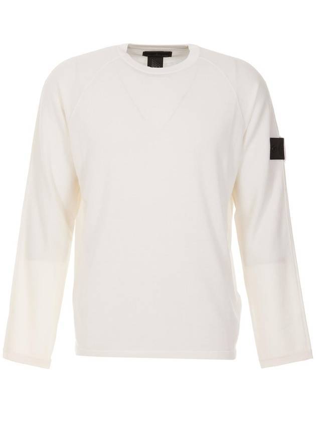 Wappen Patch Crew Neck Knit Top Ivory - STONE ISLAND - BALAAN 1