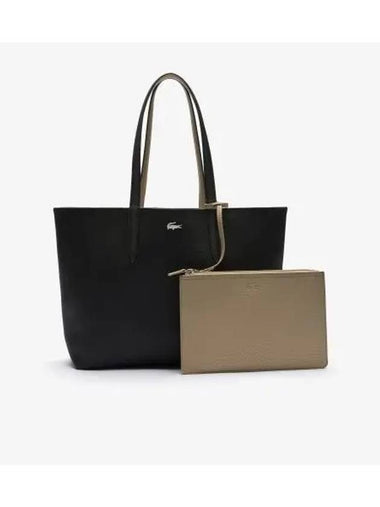 Women s Anna horizontal large shopper bag black - LACOSTE - BALAAN 1