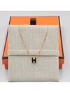 Mini Pop H Pendant Necklace Gold Noir - HERMES - BALAAN 7