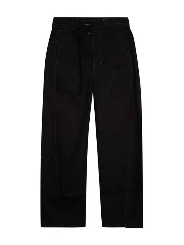 Twisted Belted Pants Heavy Denim Black - LEMAIRE - BALAAN 2