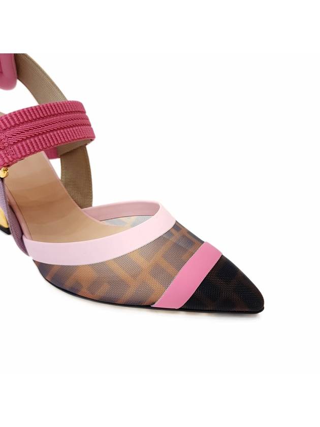 Colibri Mesh Slingback Heel Pink - FENDI - BALAAN 7