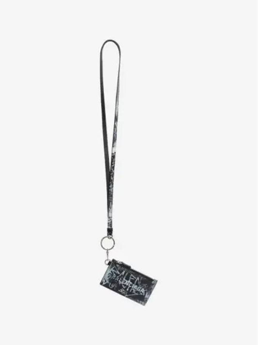 Graffiti Logo Keyring Card Wallet Black - BALENCIAGA - BALAAN 2