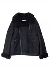 Liana Shearling Zip-up Jacket Black - ACNE STUDIOS - BALAAN 2