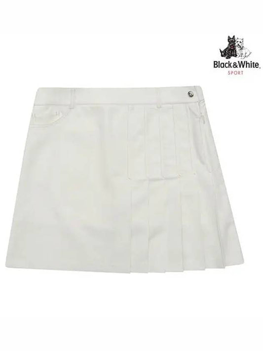 Spring Denim Like Uncut Pleated Culottes 4033LZSPWHITE - BLACK&WHITE - BALAAN 1