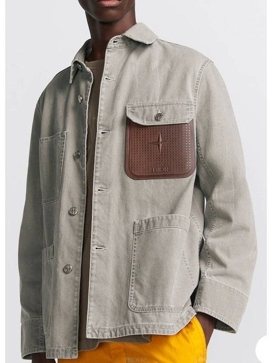 Patch Pocket Cotton Canvas Jacket Grey - DIOR - BALAAN 2