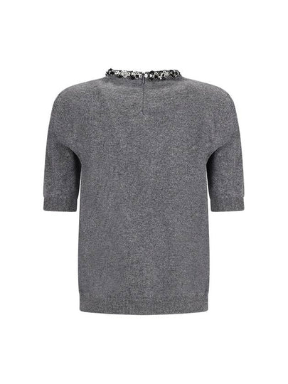 SHORT-SLEEVED SWEATER WITH JEWELS - VALENTINO - BALAAN 2