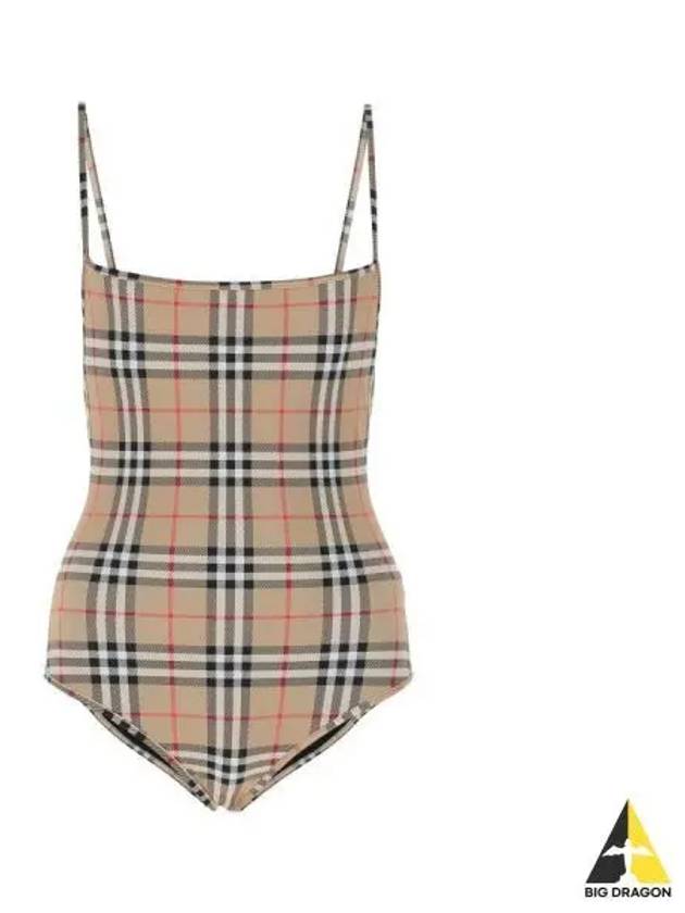 Women's Vintage Check One-Piece Swimsuit Beige - BURBERRY - BALAAN 2