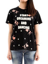 Women's Print Embroidered Short Sleeve T-Shirt Black - ETRO - BALAAN 1