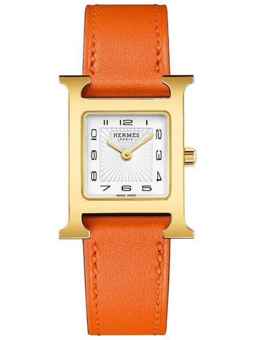 Heure H Small Model 25mm Watch Gold Orange - HERMES - BALAAN 1