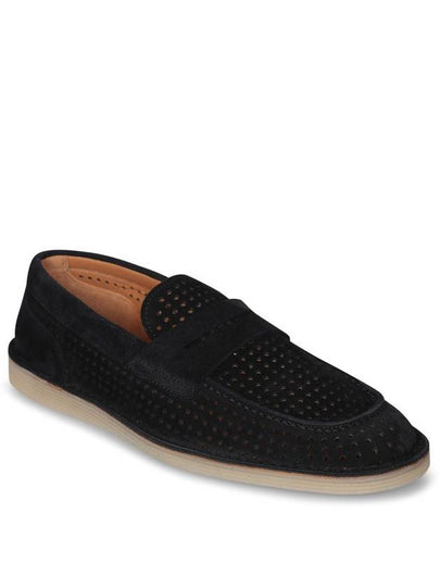 'Florio' Black Loafers With Logo Detail On The Rear And Penny Slot In Suede Woman - DOLCE&GABBANA - BALAAN 2