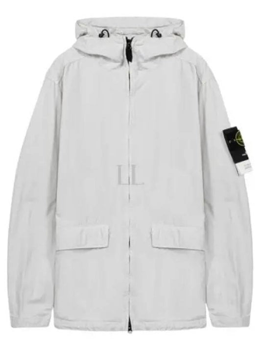 Batavia Garment Dyed Nylon Cotton Hooded Jacket White - STONE ISLAND - BALAAN 2