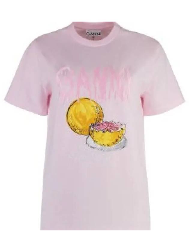 Logo Applique Graphic Print T Shirt T4006 - GANNI - BALAAN 2